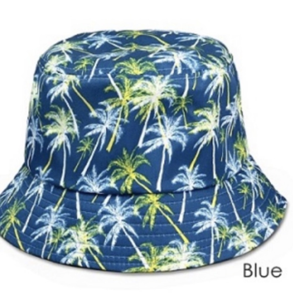 Palm Tree Blue Bucket Hat